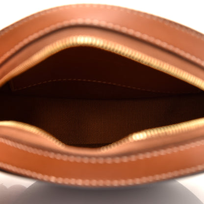 Celine Lambskin Triomphe Canvas Round Purse On Strap Black Tan 5 of 9