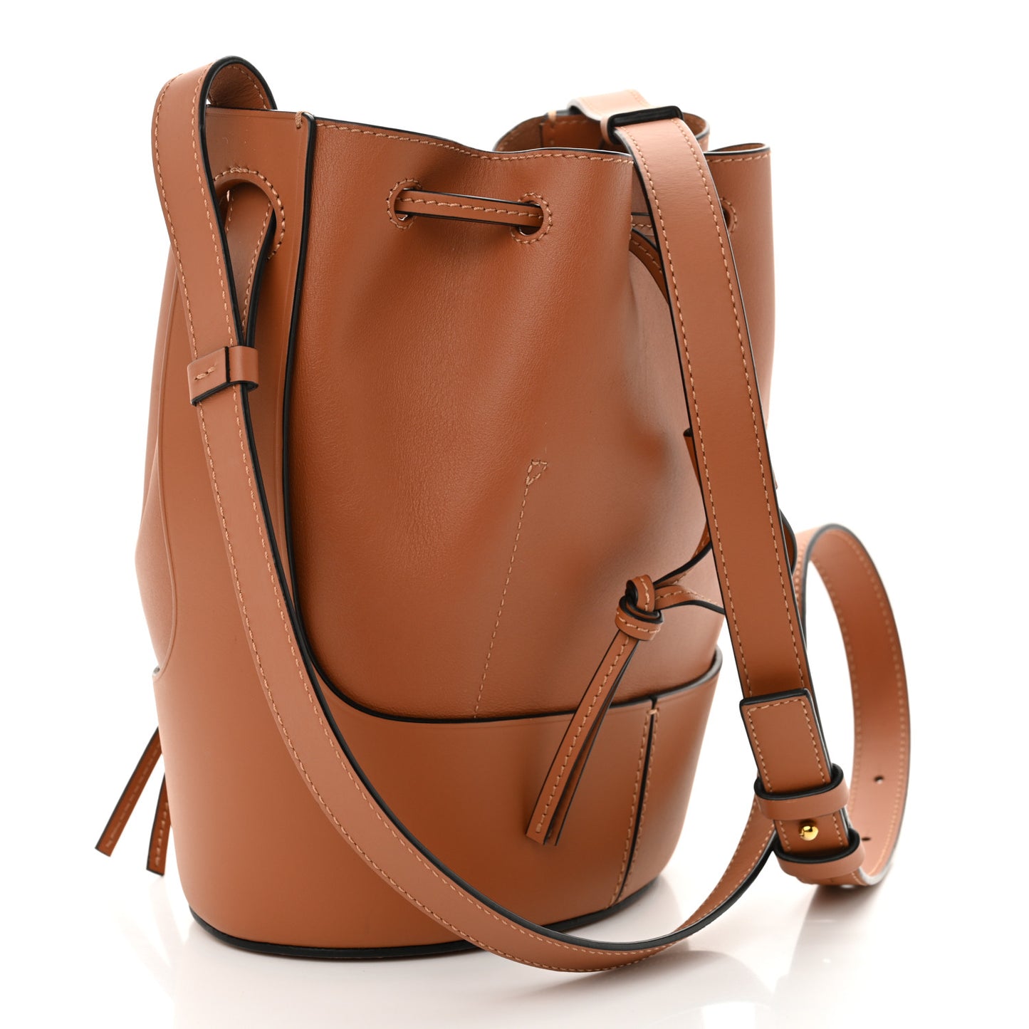 Calfskin Small Balloon Bucket Bag Tan