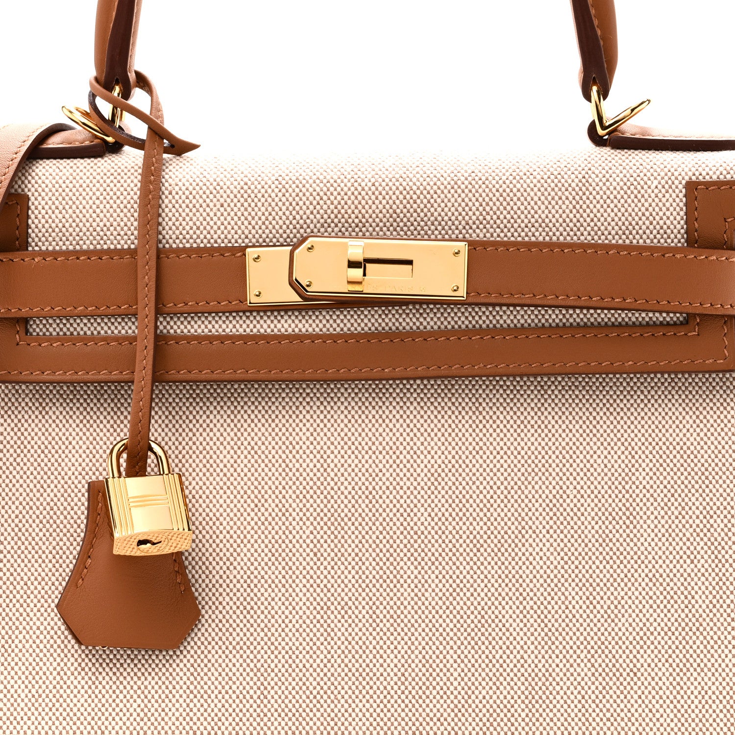 Hermes Toile H Swift Kelly Sellier 28 Ecru Gold 8 of 11