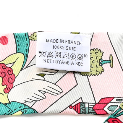 Hermes Silk Les Nouveaux Amoureux de Paris Twilly Rose Pale Vert Rose 4 of 4