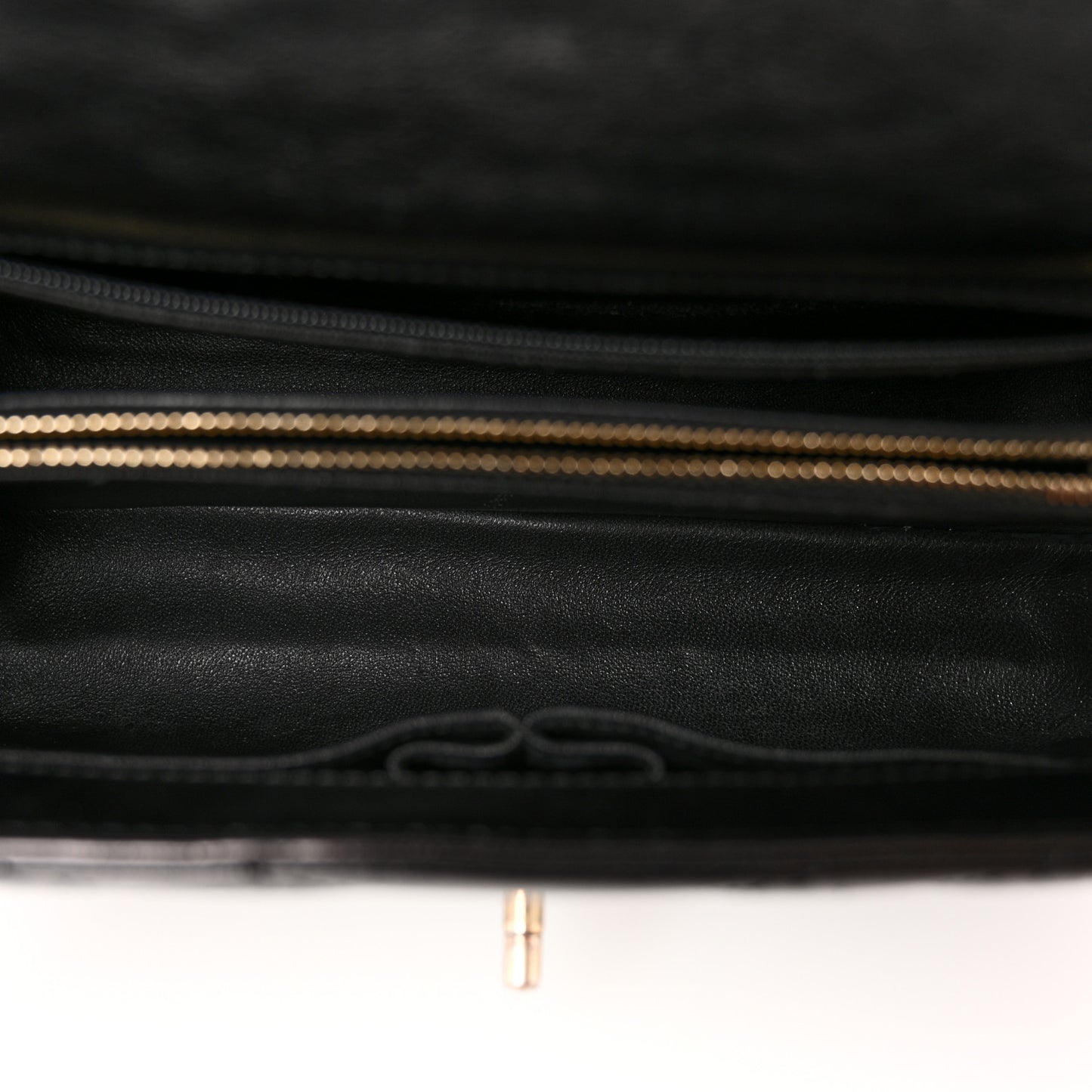 Calfskin Lizard Chevron Quilted Small Coco Handle Flap Black