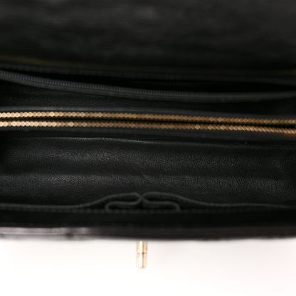 Chanel Calfskin Lizard Chevron Quilted Small Coco Handle Flap Black 5 of 10