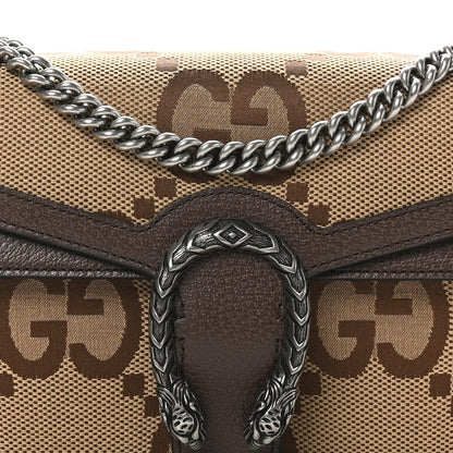 Gucci Monogram Jumbo GG Textured Dollar Calfskin Small Dionysus Shoulder Bag Camel Ebony New Acero 8 of 11