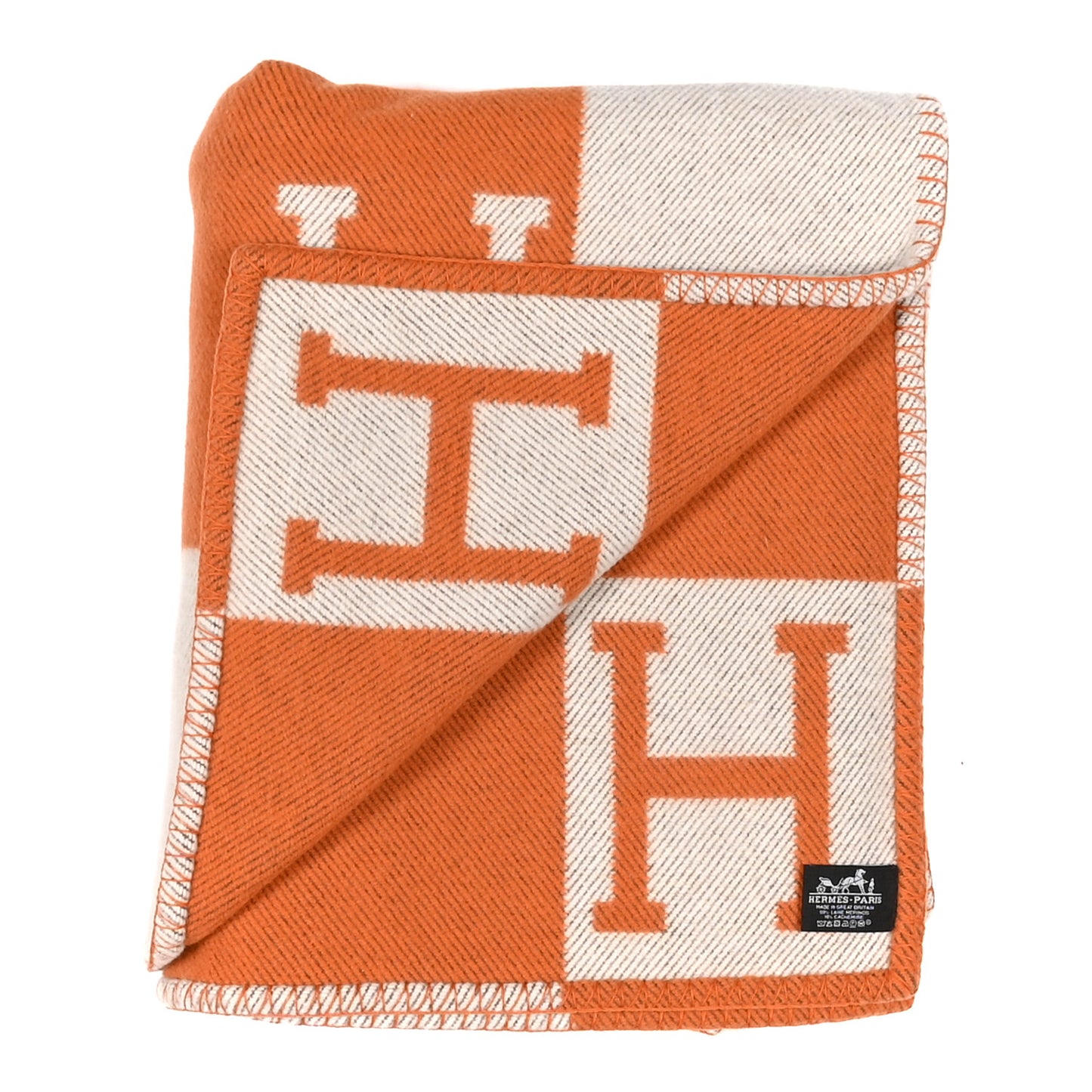 Wool Cashmere Signature Classic Avalon Blanket Ecru Potiron