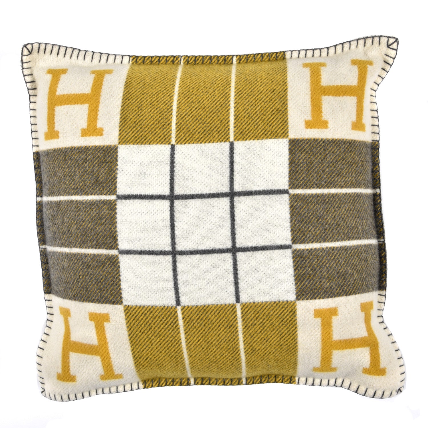 Hermes Wool Cashmere Avalon III Pillow PM Gris Soleil 1 of 3