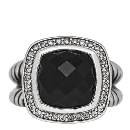 David Yurman Sterling Silver Diamond Black Onyx 11mm Albion Statement Ring 52 6 1 of 5