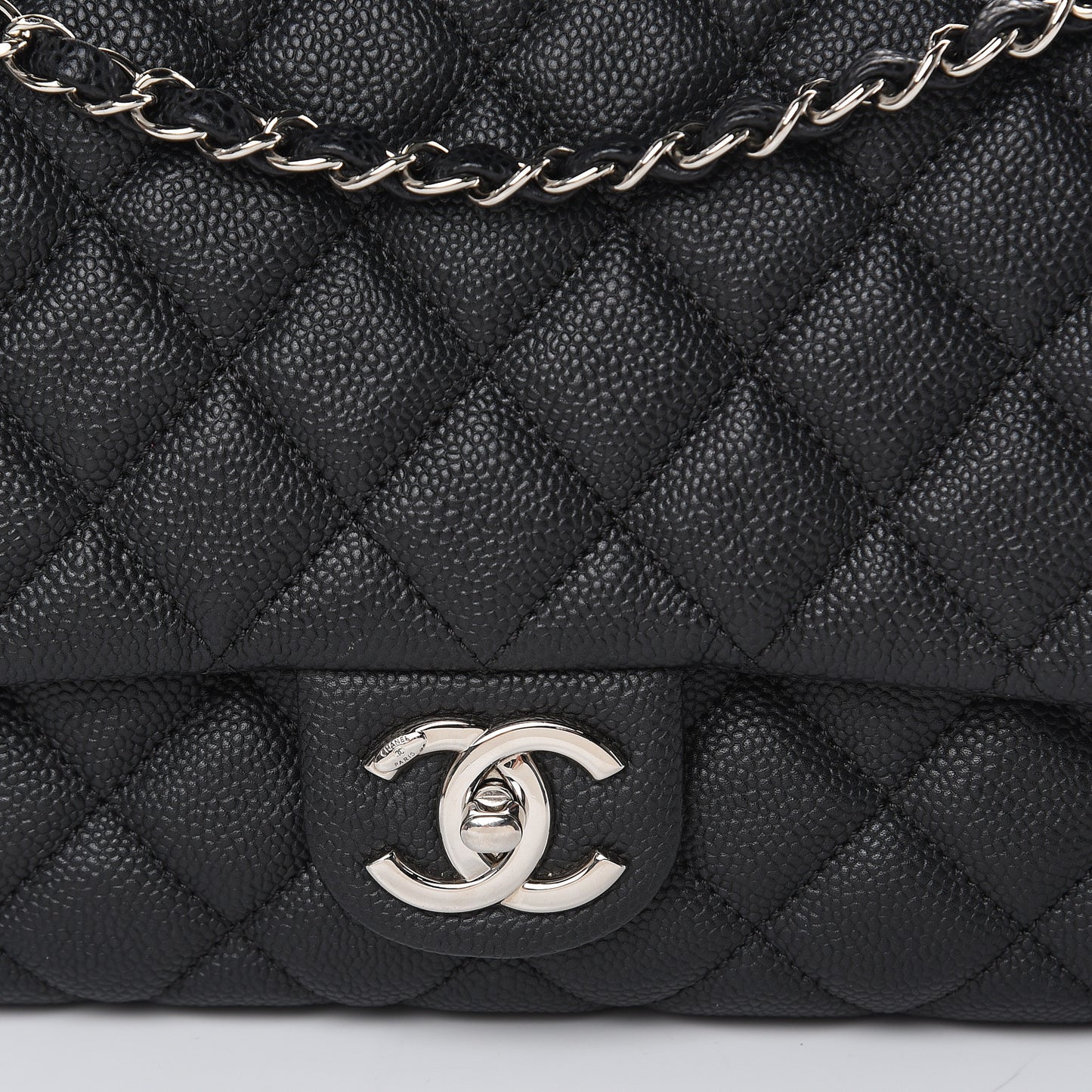 Caviar Quilted Jumbo Easy Flap Black