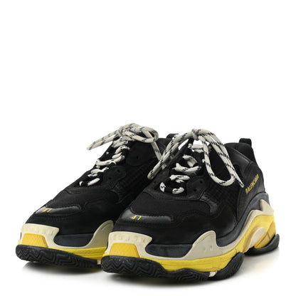 Balenciaga Fabric Mesh Womens Triple S Sneakers 41 Black Yellow 4 of 8
