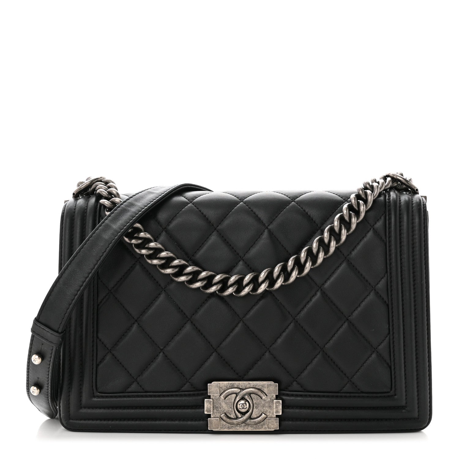 Chanel Lambskin Quilted New Medium Boy Flap Black 1 of 12