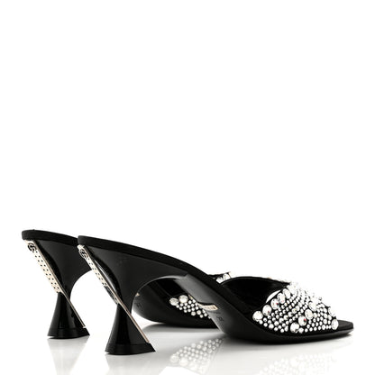 Gucci Satin Crystal 65mm Slide Sandals 37 Black 4 of 7