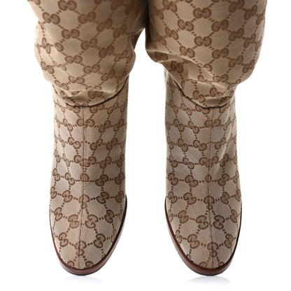 Gucci Monogram Over The Knee Boots 39 Brown 5 of 8