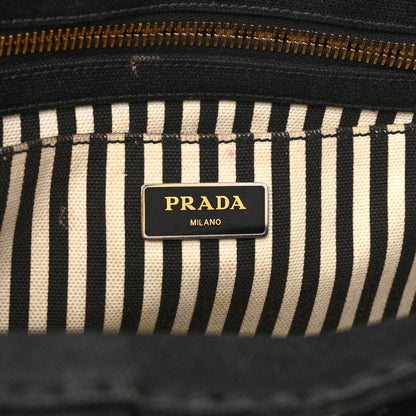 Prada Canapa Small Logo Tote Black Talco 7 of 15
