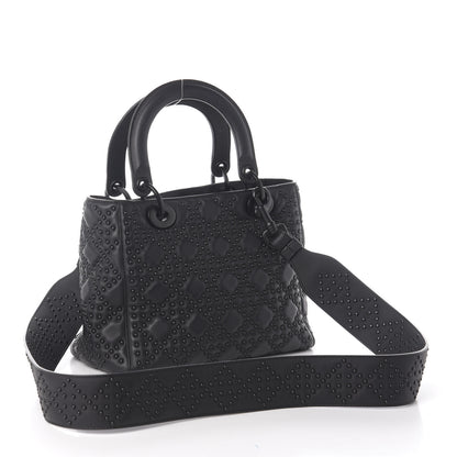Christian Dior UItra Matte Calfskin Cannage Studded Medium Supple Lady Dior Black 2 of 9
