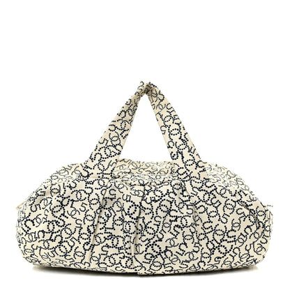 Chanel Canvas Logo CC Bowler Bag Ivory Black 1 of 12