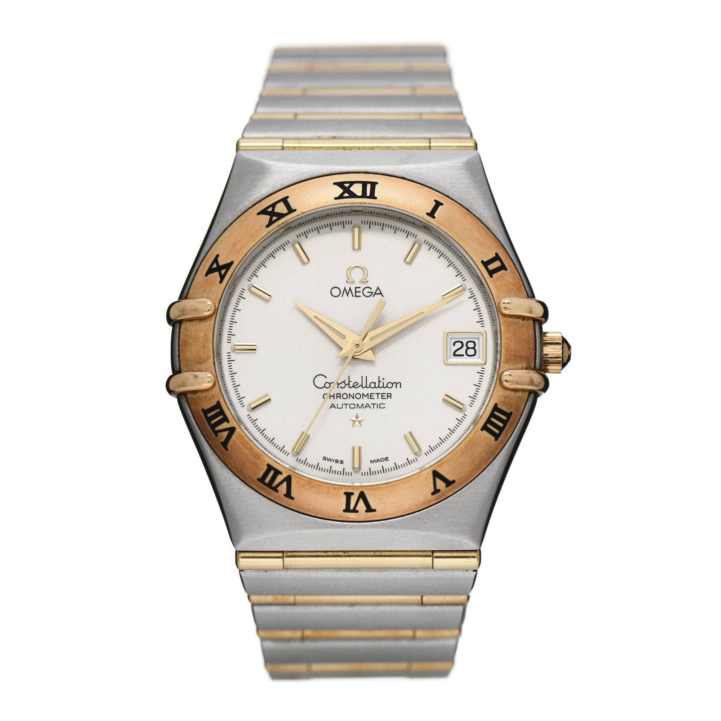 Stainless Steel 18K Yellow Gold 35mm Constellation Automatic Watch White 1202.30