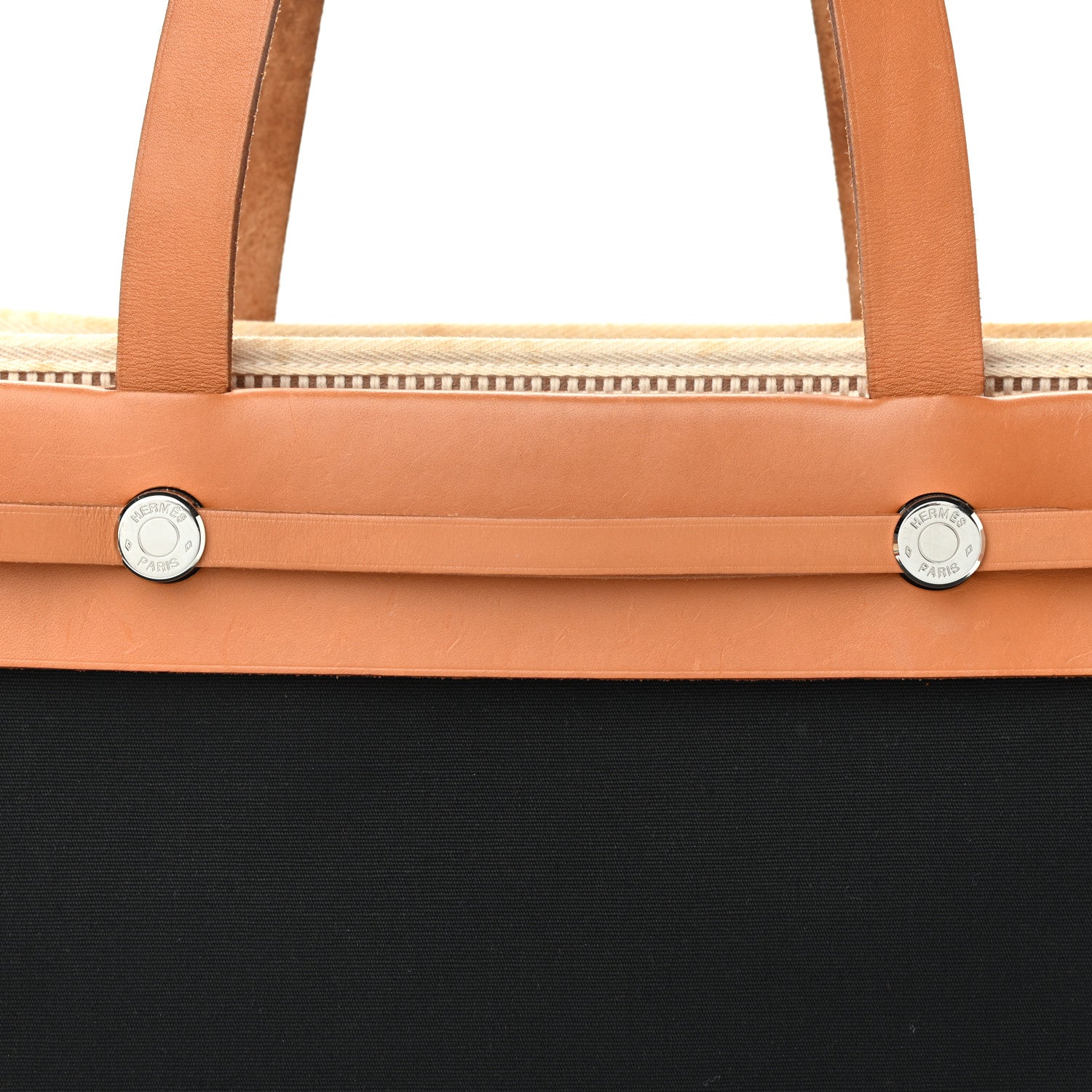 Hermes Toile Vache Hunter Herbag Cabas PM Black Natural 7 of 12