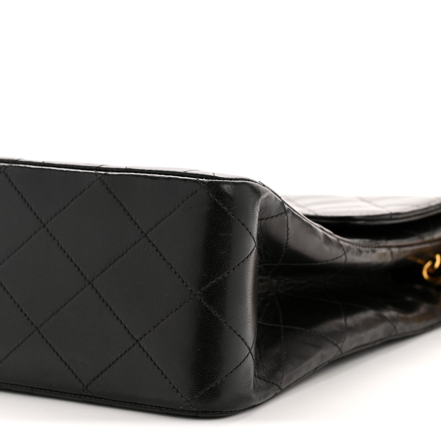 Lambskin Quilted Jumbo Single Flap Black