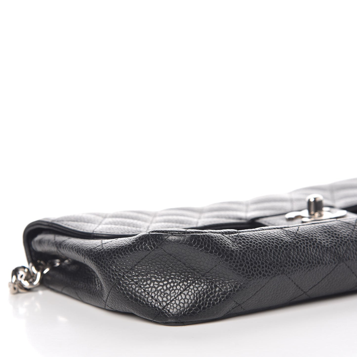 Caviar Quilted East West Flap Bijoux Chain Black
