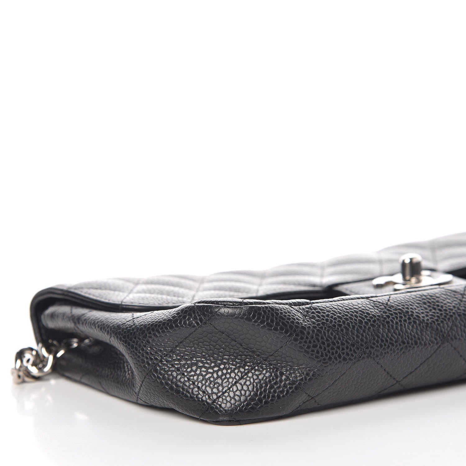 Chanel Caviar Quilted East West Flap Bijoux Chain Black 8 of 11