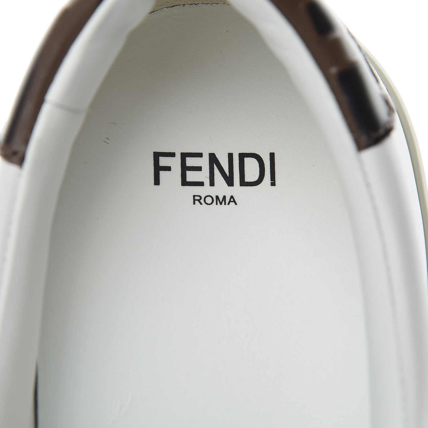 Fendi Vitello FF Embossed Womens Slip On Sneakers 37 Ultra White Maya Black 7 of 9