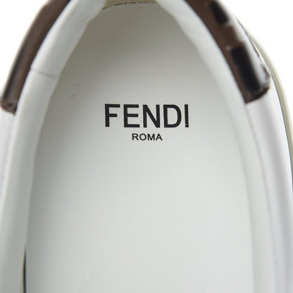Fendi Vitello FF Embossed Womens Slip On Sneakers 37 Ultra White Maya Black 7 of 9