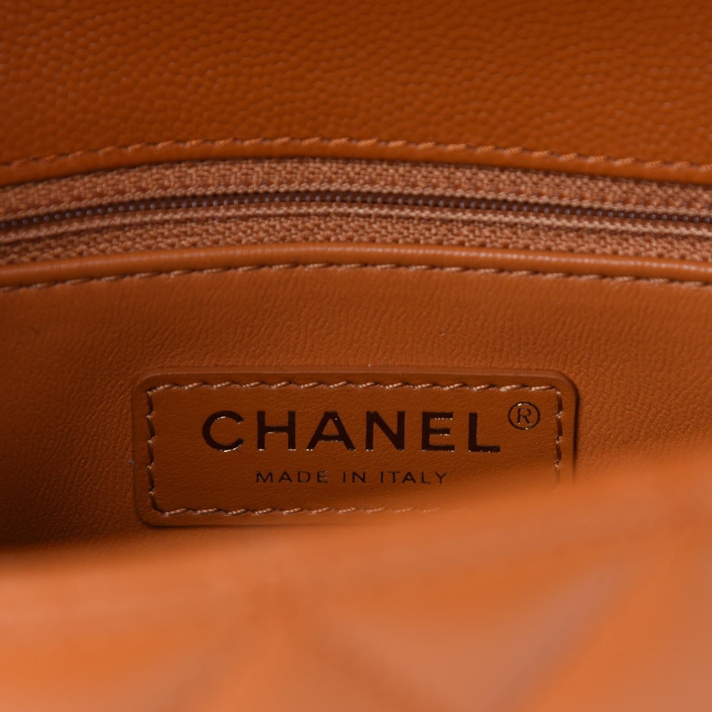 Caviar Quilted Mini Coco Handle Flap Light Brown