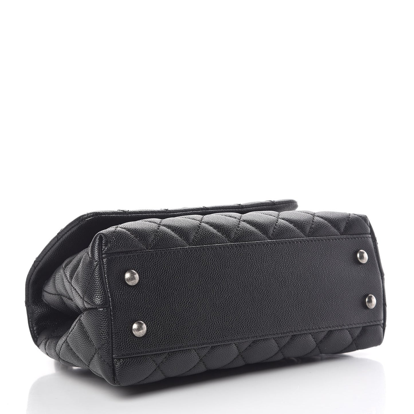 Caviar Quilted Mini Coco Handle Flap Black