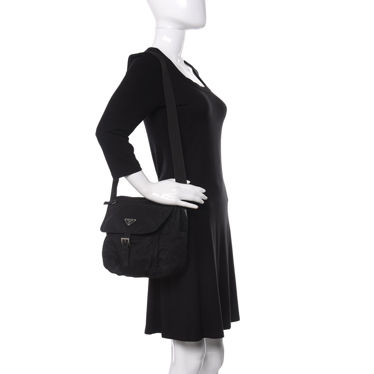 Prada Nylon Vela Messenger Black 2 of 10