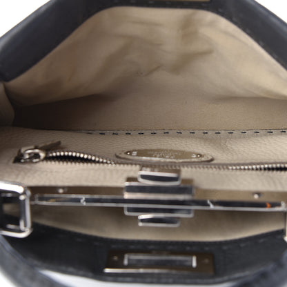 Fendi Cuoio Romano Selleria Bi-Color Medium Peekaboo Iconic Satchel Asfalto Latte 6 of 16