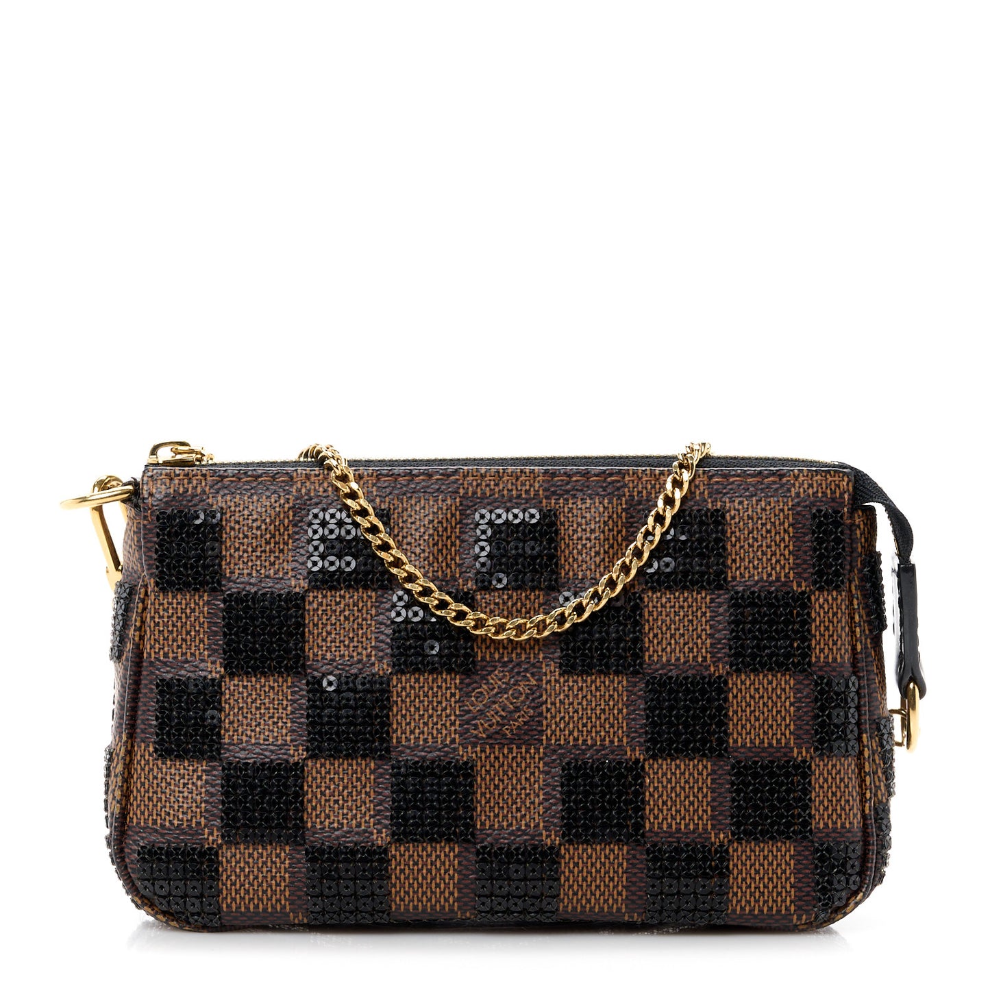 Damier Paillettes Mini Pochette Accessories Black