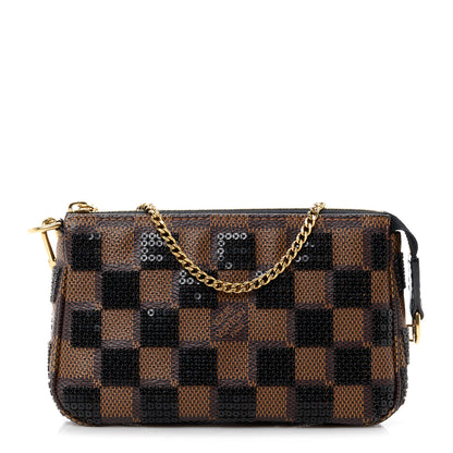Louis Vuitton Damier Paillettes Mini Pochette Accessories Black 1 of 11