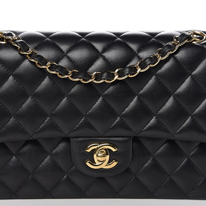 Chanel Lambskin Quilted Medium Double Flap Black 14 of 14