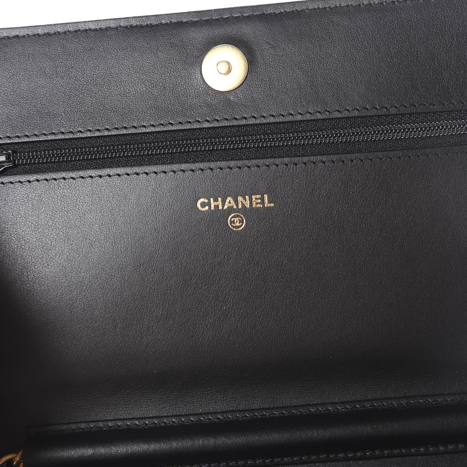 Chanel Caviar Chevron Quilted Boy Wallet On Chain WOC Black 5 of 10