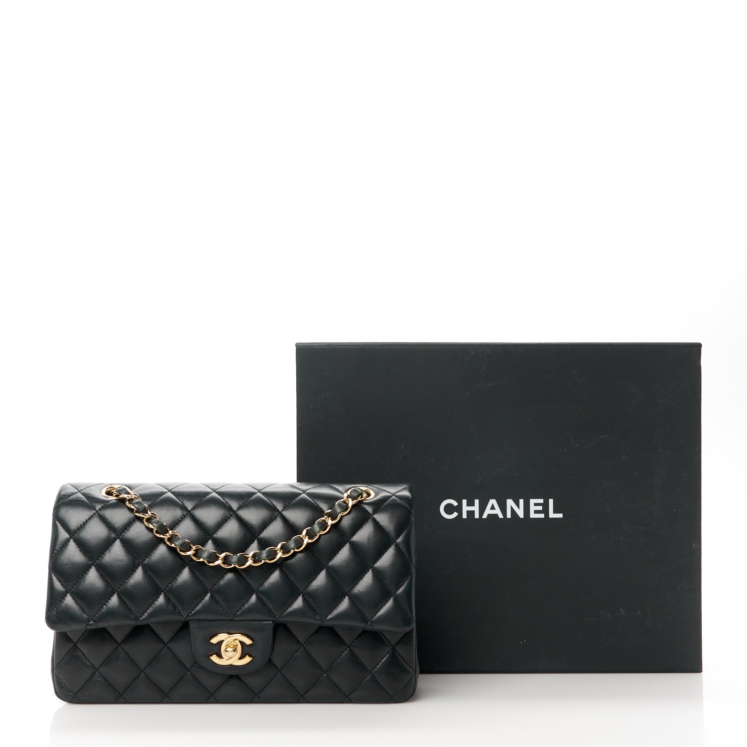 Chanel Lambskin Quilted Medium Double Flap Black 12 of 12