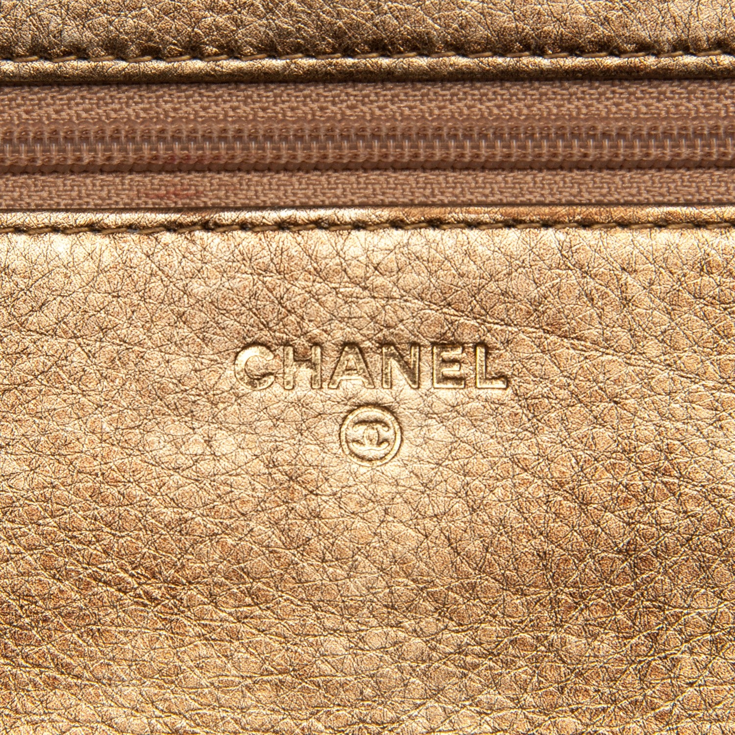 Chanel Metallic Distressed Calfskin Quilted Boy Wallet On Chain WOC Gold 7 of 9