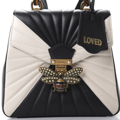 Gucci Calfskin Bamboo Trapuntata Queen Margaret Backpack Mystic White Black 7 of 10