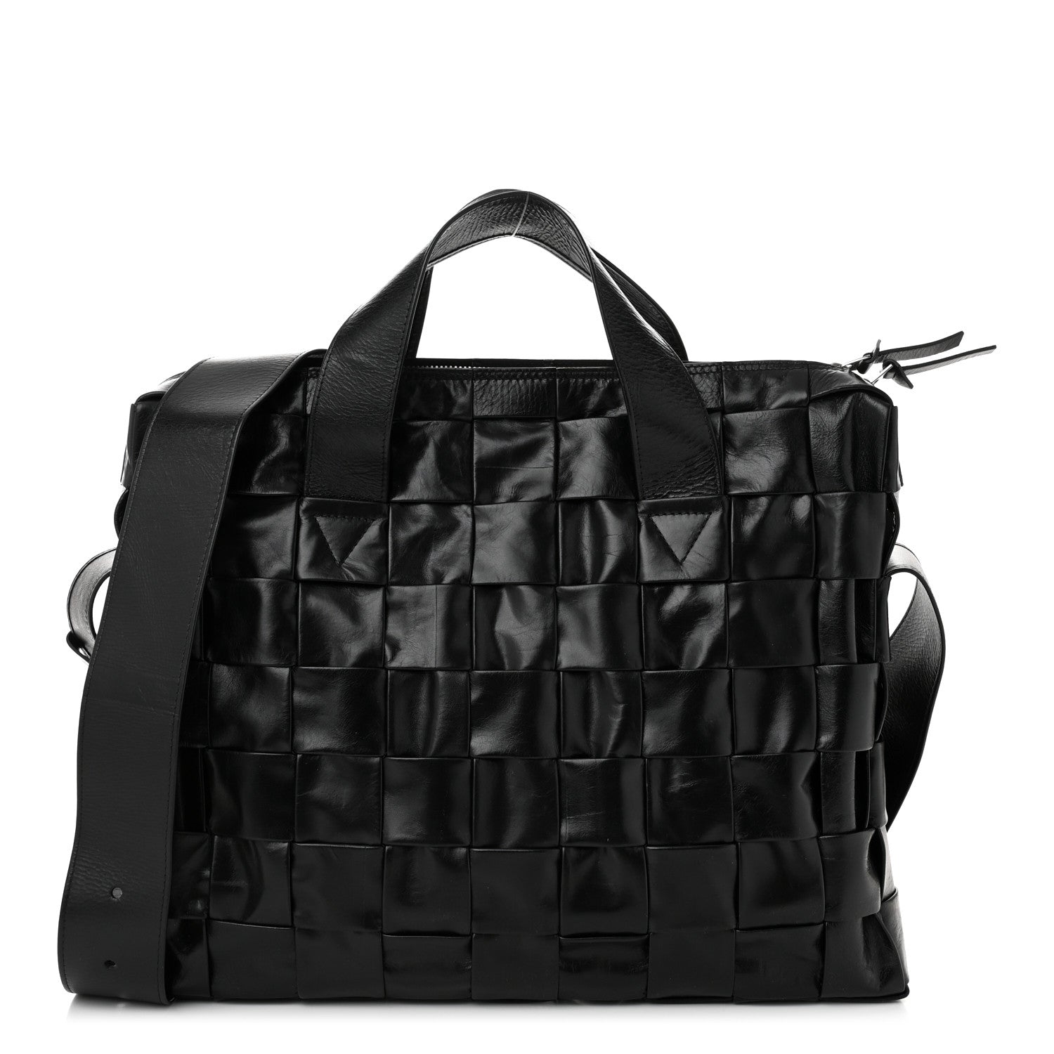 Bottega Veneta Paper Calfskin Maxi Intrecciato The Cassette Case Black 1 of 11