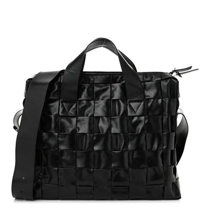 Bottega Veneta Paper Calfskin Maxi Intrecciato The Cassette Case Black 1 of 11