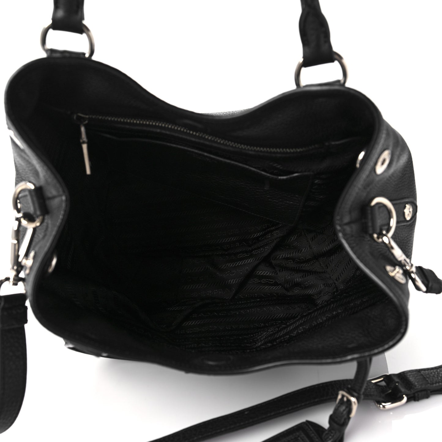 Vitello Daino Shopping Tote Black
