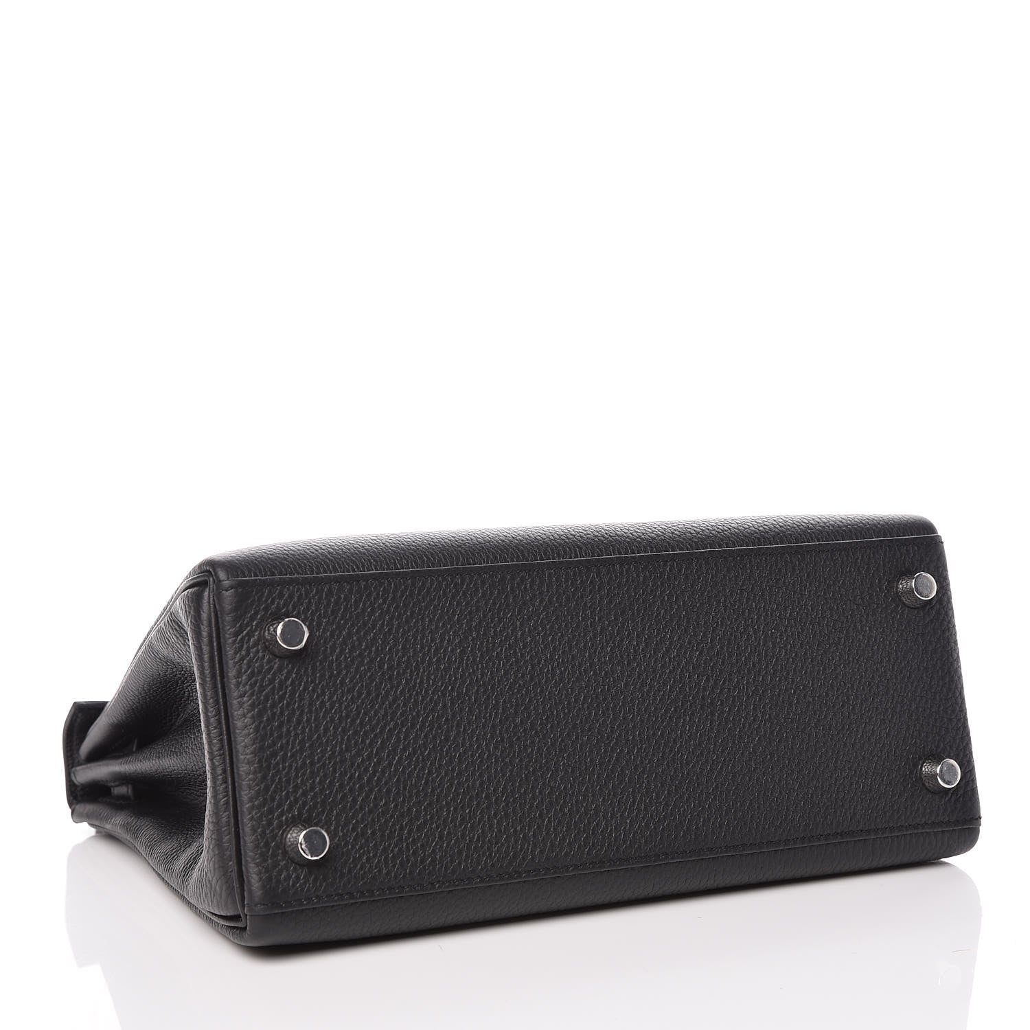 Hermes Togo Horseshoe Kelly Retourne 25 Black Magnolia 5 of 41