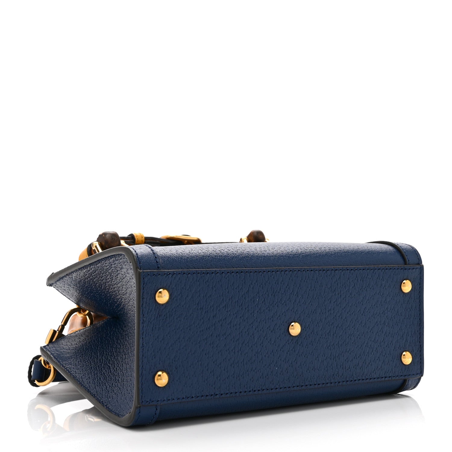 Gucci Textured Dollar Calfskin Web Mini Diana Tote Bag Royal Crop
