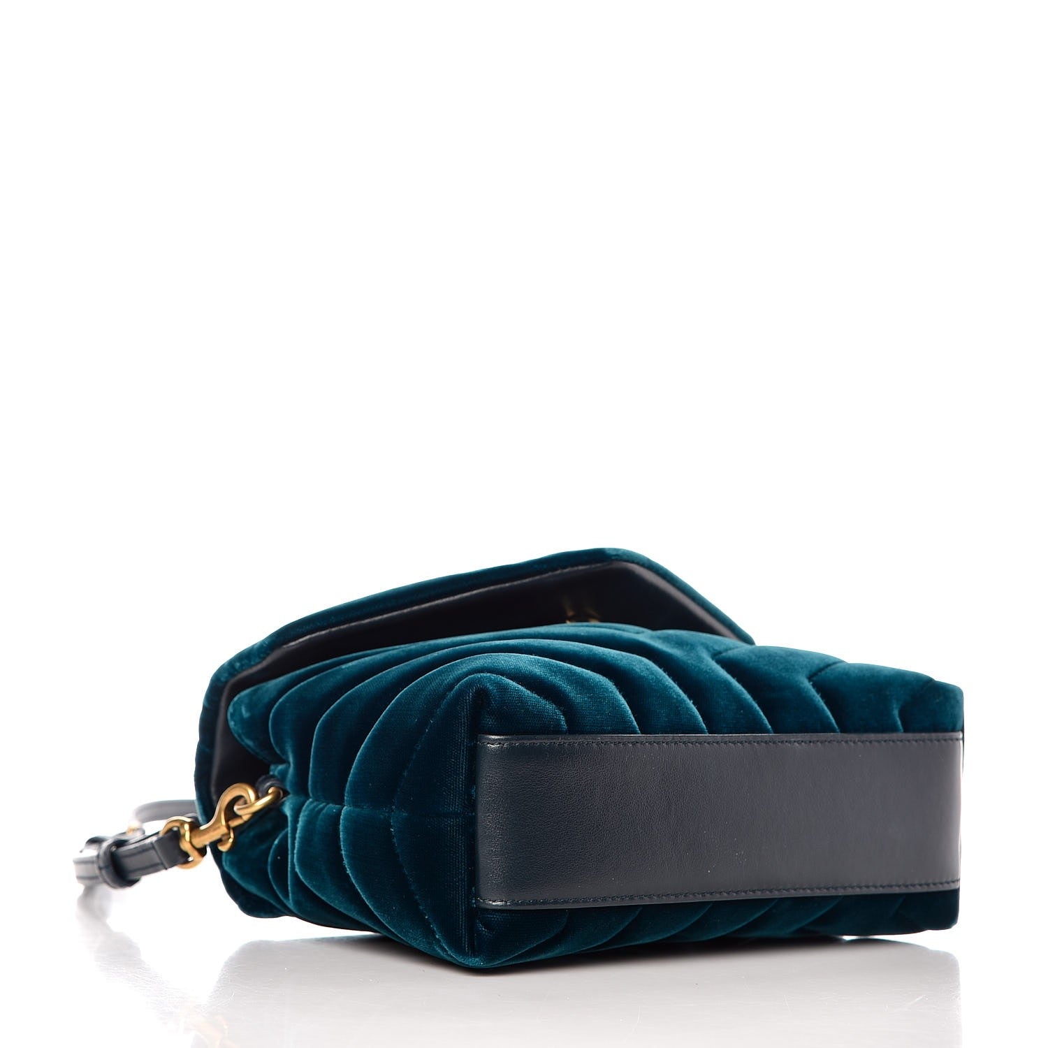 Saint Laurent Velvet Y Quilted Monogram Toy Loulou Chain Satchel Dark Ottanio 4 of 8