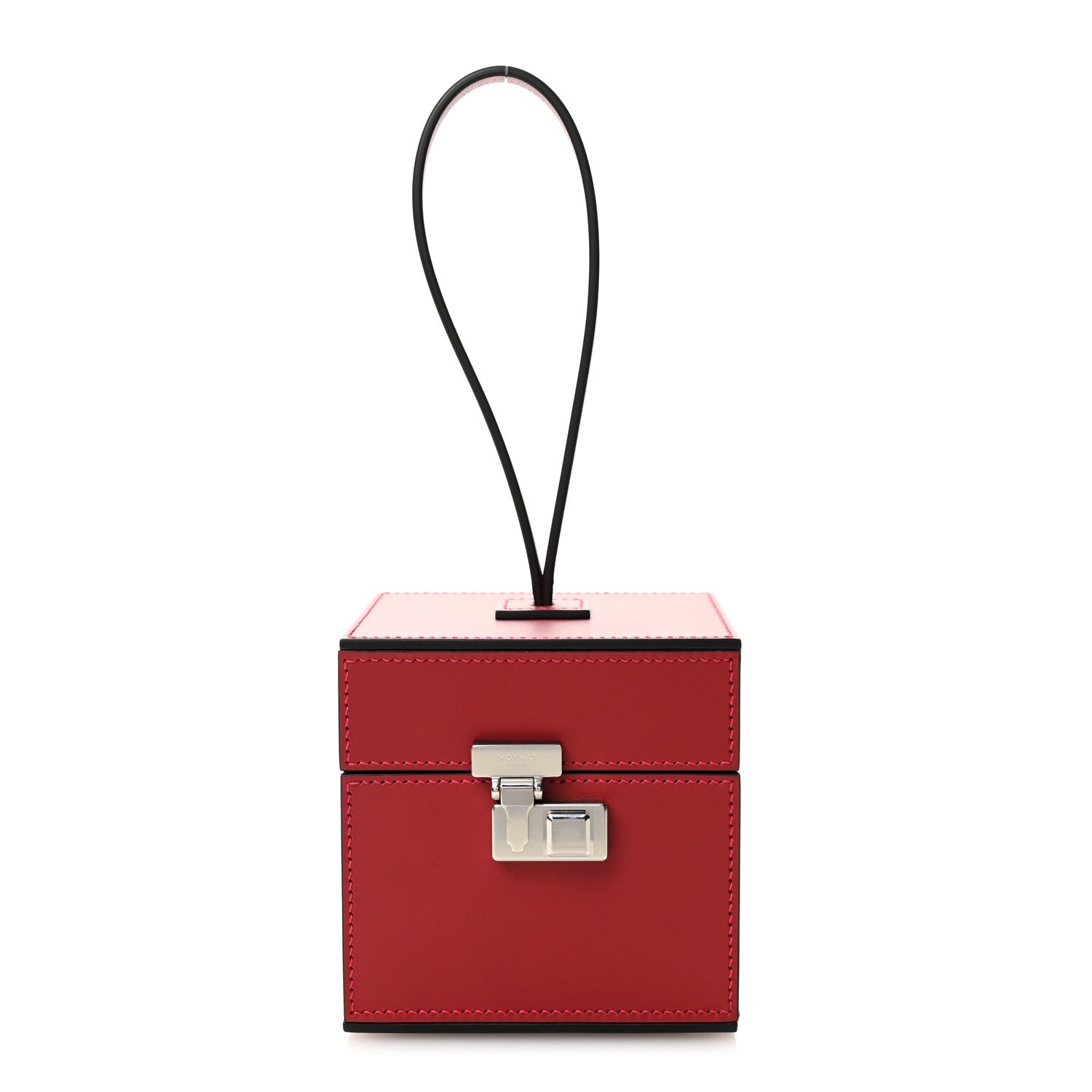 Moynat Calfskin Mini Vanity Case Clutch Scarlet Red 1 of 10