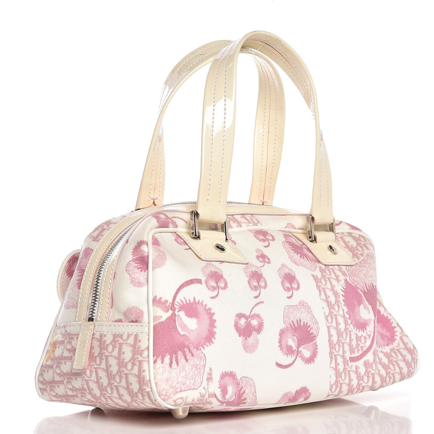 Christian Dior Canvas Monogram Floral Bowler Pink 3 of 20