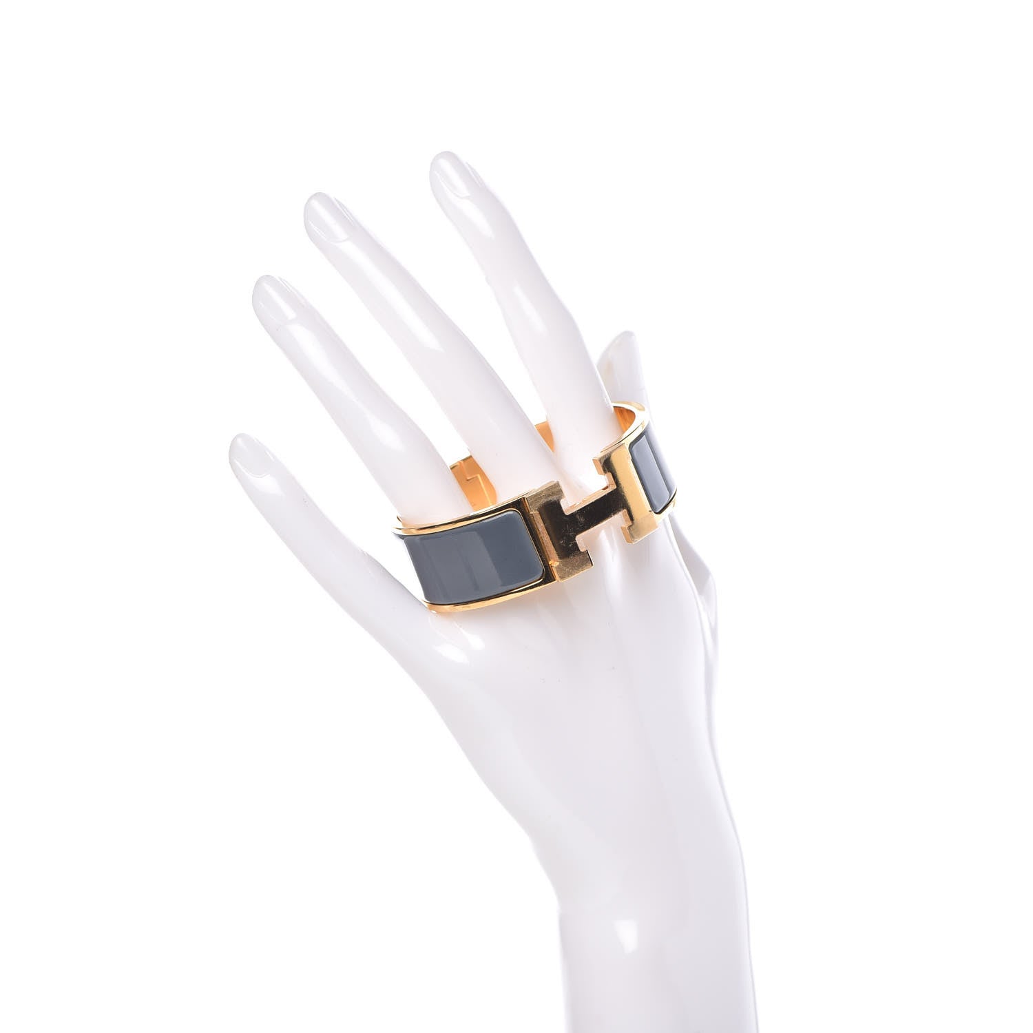 Hermes Enamel Wide Clic Clac H Bracelet PM Slate 2 of 6