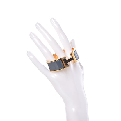 Hermes Enamel Wide Clic Clac H Bracelet PM Slate 2 of 6