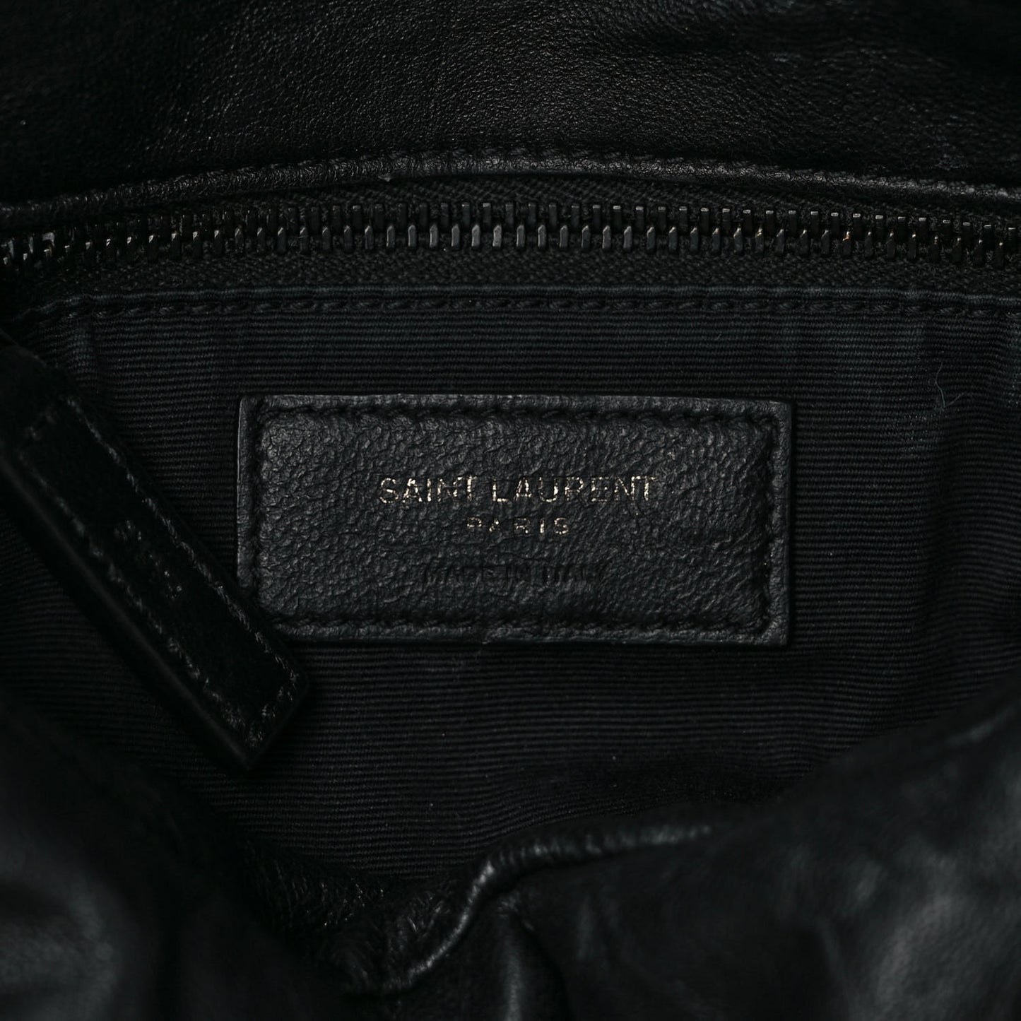 Lambskin Quilted Monogram Monochrome Medium Loulou Puffer Chain Satchel Black