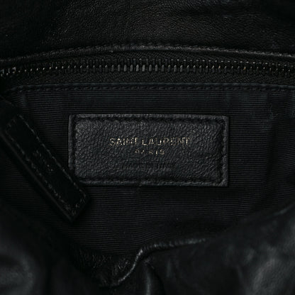 Saint Laurent Lambskin Quilted Monogram Monochrome Medium Loulou Puffer Chain Satchel Black 5 of 10