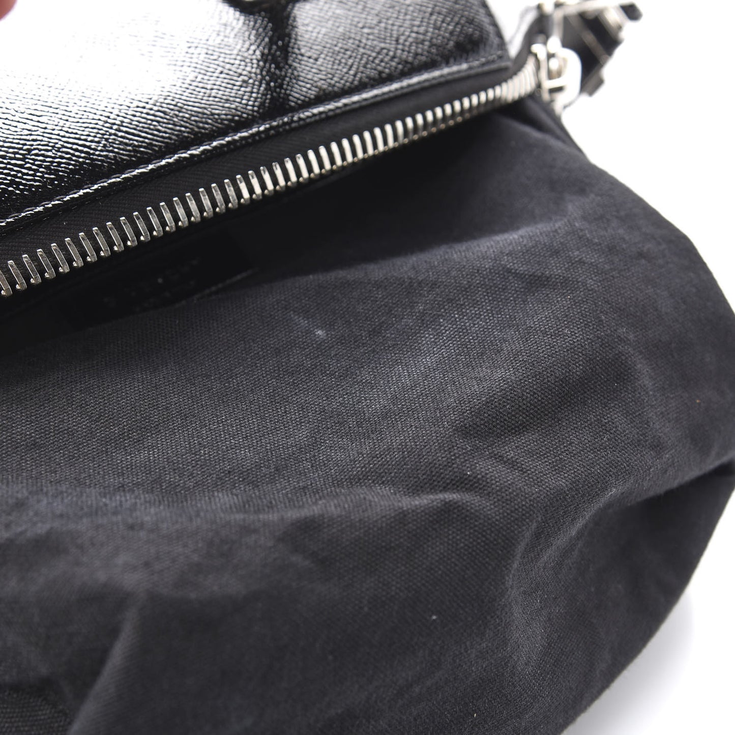 Textured Patent Calfskin Small Antigona Black