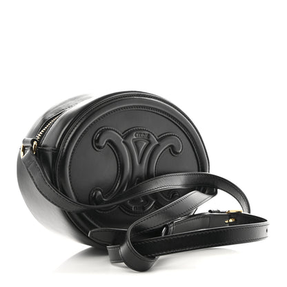 Celine Smooth Calfskin Cuir Triomphe Oval Bag Black 3 of 9
